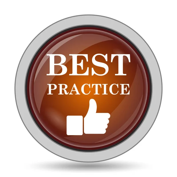 Best Practice Icona Arancione Sito Web Pulsante Sfondo Bianco — Foto Stock