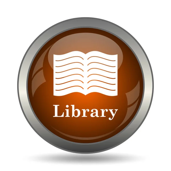 Icono Biblioteca Botón Internet Sobre Fondo Blanco — Foto de Stock