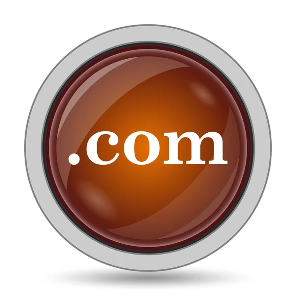 Com Pictogram Oranje Website Knop Witte Achtergrond — Stockfoto