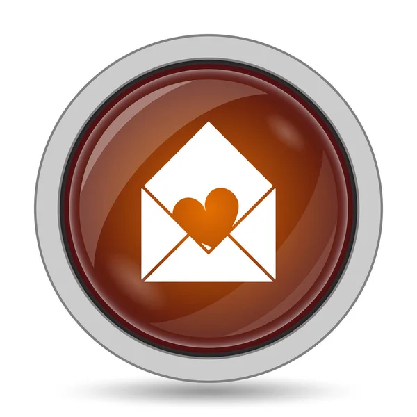 Αποστολή Αγάπης Εικονίδιο Πορτοκαλί Κουμπί Ιστοσελίδα Λευκό Φόντο — Φωτογραφία Αρχείου