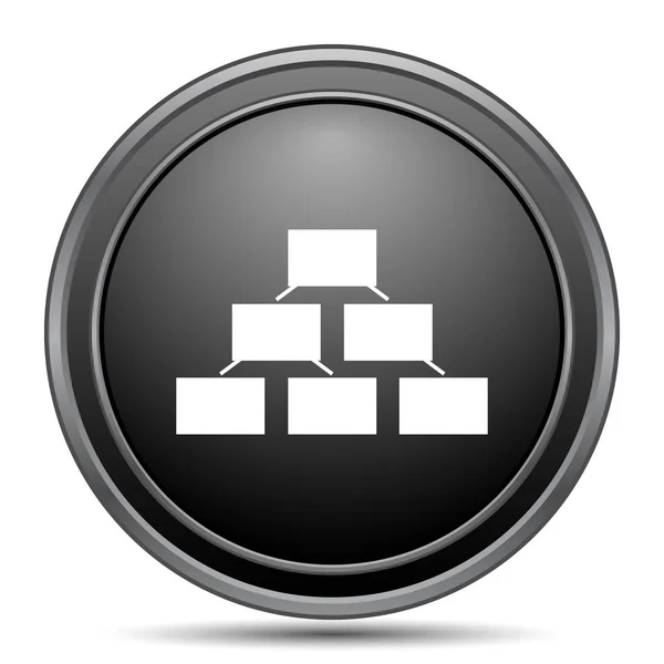 Icono Del Organigrama Botón Del Sitio Web Negro Sobre Fondo — Foto de Stock