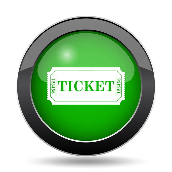 Cinema Ticket Icon Green Website Button White Background — Stock Photo, Image