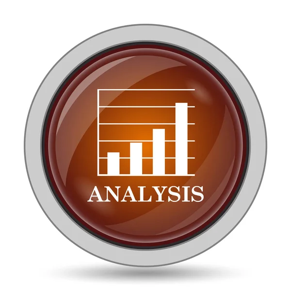 Analysis Icon Orange Website Button White Background — Stock Photo, Image