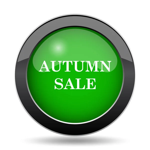 Autumn Sale Icon Green Website Button White Background — Stock Photo, Image