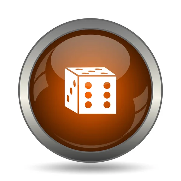 骰子图标 白色背景上的互联网按钮 — 图库照片