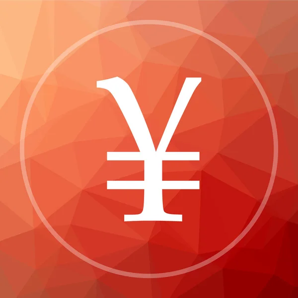 Icono Yen Yen Botón Del Sitio Web Rojo Bajo Fondo —  Fotos de Stock