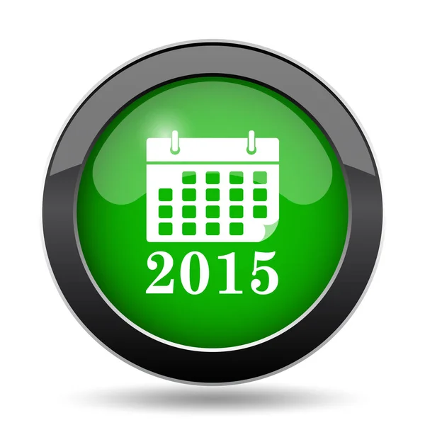 Иконка Календаря 2015 Зеленая Кнопка Сайта Белом Фоне — стоковое фото