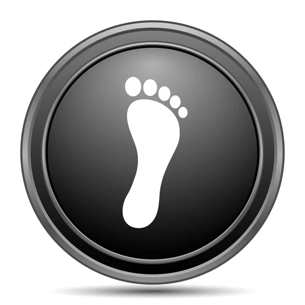 Fußabdruck Symbol Schwarzer Website Knopf Auf Weißem Hintergrund — Stockfoto