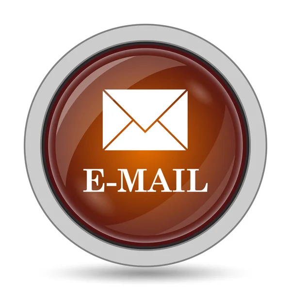 Mail Icon Orange Website Button White Background — Stock Photo, Image