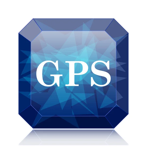 Icono Gps Botón Azul Del Sitio Web Sobre Fondo Blanco —  Fotos de Stock