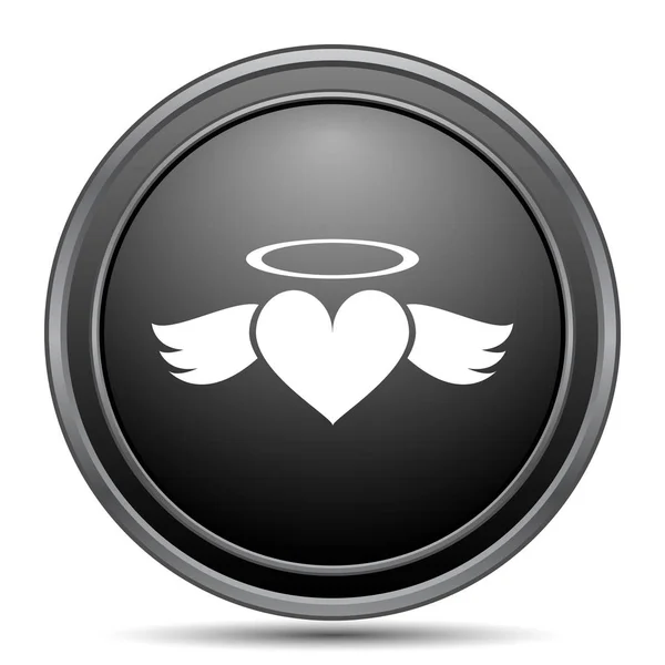 Kalp Melek Siyah Kutsal Kişilerin Resmi Web Sitesi Düğme Beyaz — Stok fotoğraf