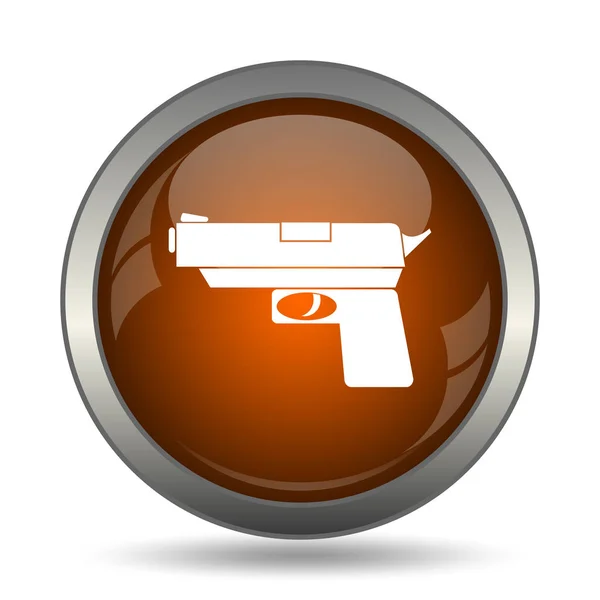 Значок Пистолета Кнопка Интернет Белом Фоне — стоковое фото