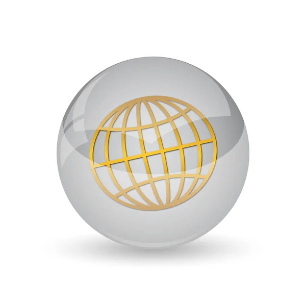 Globe Icon Internet Button White Background — Stock Photo, Image