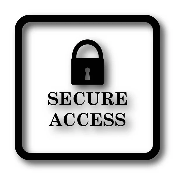 Secure Access Icon Black Website Button White Background — Stock Photo, Image