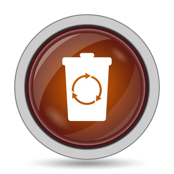 Recyklovat Přihrádky Oranžové Stránky Tlačítko Bílém Pozadí — Stock fotografie