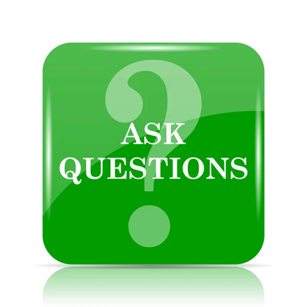 Ask Questions Icon Internet Button White Background — Stock Photo, Image