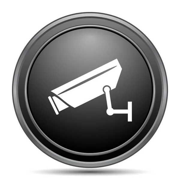 白い背景の上の監視カメラ アイコン 黒いウェブサイト ボタン — ストック写真