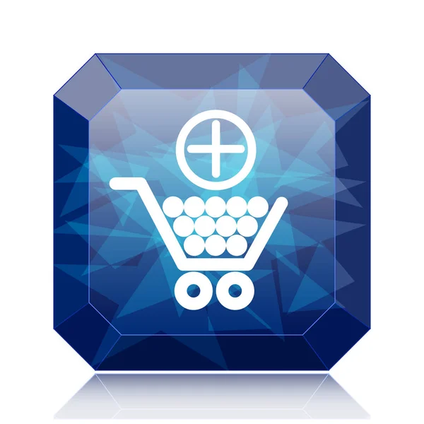 Προσθέστε Στο Καροτσάκι Για Ψώνια Μπλε Ιστοσελίδα Κουμπί Λευκό Φόντο — Φωτογραφία Αρχείου