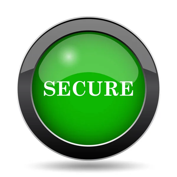 安全图标 绿色网站按钮白色背景 — 图库照片