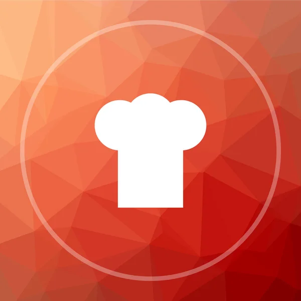 Chef Icon Chef Website Button Red Low Poly Background — Stock Photo, Image