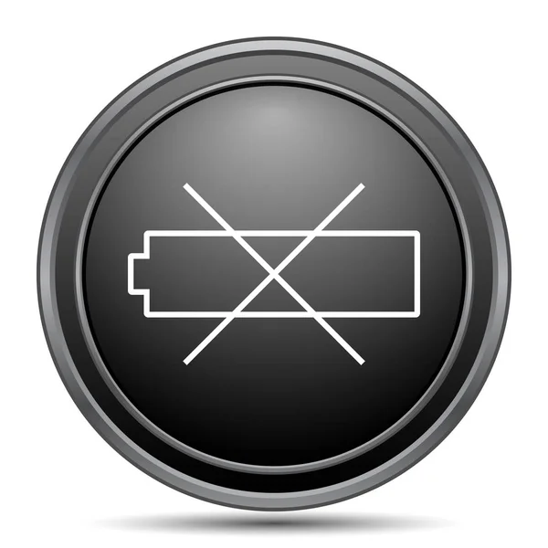 Empty Battery Icon Black Website Button White Background — Stock Photo, Image