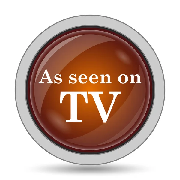 Видно Значке Телевизора Оранжевая Кнопка Веб Сайта Белом Фоне — стоковое фото