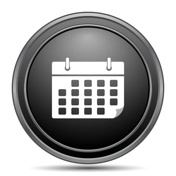 白い背景のカレンダー アイコン 黒いウェブサイト ボタン — ストック写真