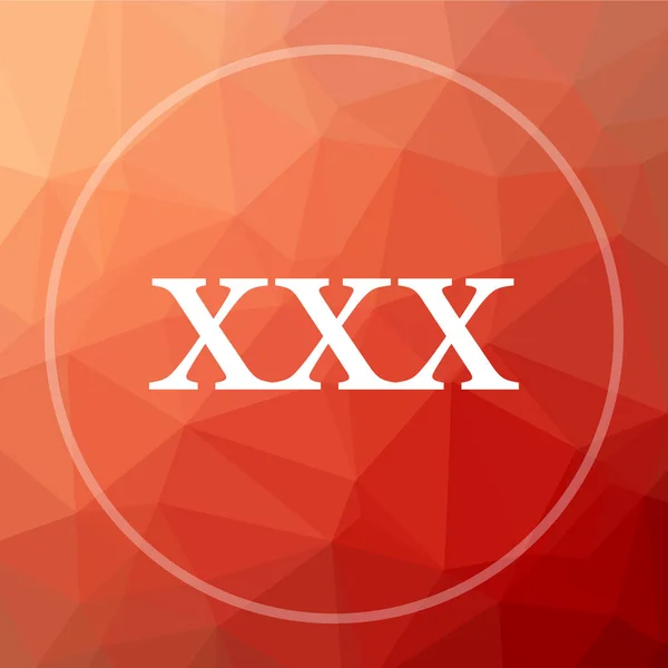 Xxx Symbol Xxx Website Taste Auf Rotem Low Poly Hintergrund — Stockfoto