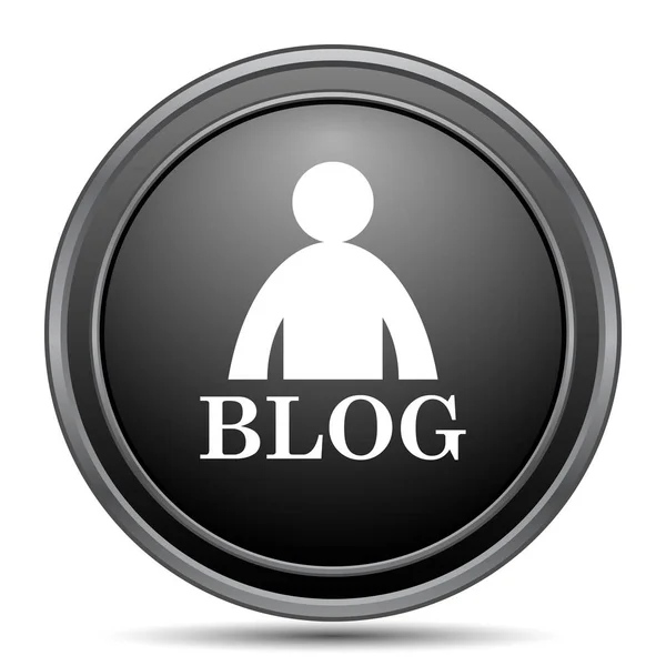 白い背景の上のブログ アイコン 黒いウェブサイト ボタン — ストック写真