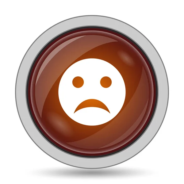 Sad Smiley Icon Orange Website Button White Background — Stock Photo, Image