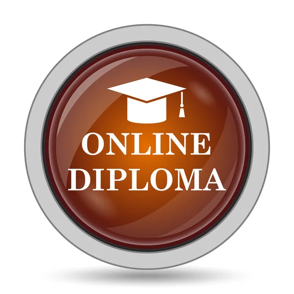 Online Dyplom Ikona Pomarańczowy Przycisk Witryny Białym Tle — Zdjęcie stockowe