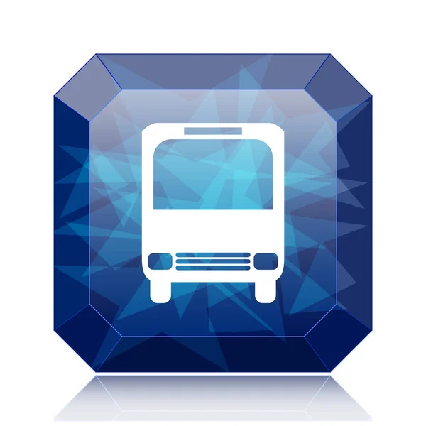 Ícone Ônibus Botão Azul Site Fundo Branco — Fotografia de Stock