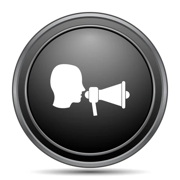 Megaphone Icon Black Website Button White Background — Stock Photo, Image