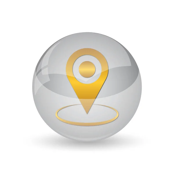 Pin Location Icon Internet Button White Background — Stock Photo, Image