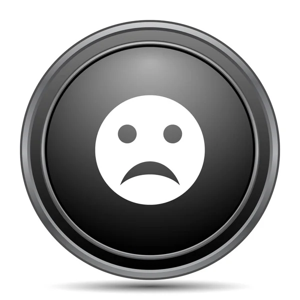 Sad Smiley Icon Black Website Button White Background — Stock Photo, Image