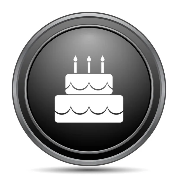 Cake Icon Black Website Button White Background — Stock Photo, Image