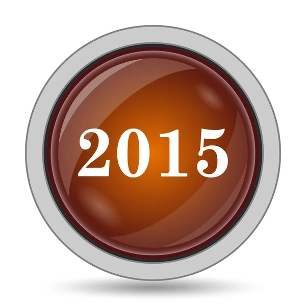 Rok 2015 Oranžové Stránky Tlačítko Bílém Pozadí — Stock fotografie