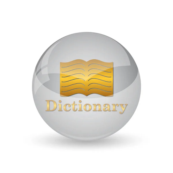 Icône Dictionnaire Bouton Internet Sur Fond Blanc — Photo