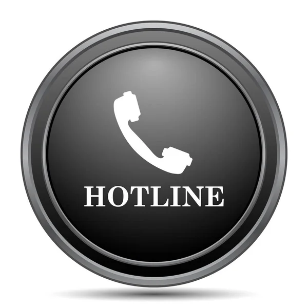 Hotline Svart Webbplats Ikonknappen Vit Bakgrund — Stockfoto