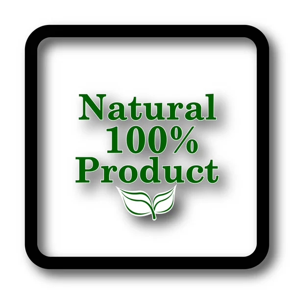 100 Percent Natural Product Icon Black Website Button White Background — Stock Photo, Image