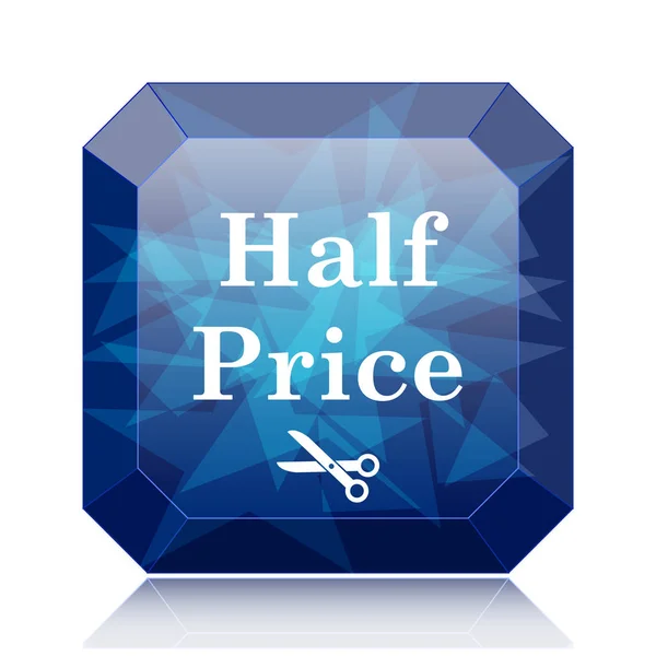 Half Price Icon Blue Website Button White Background — Stock Photo, Image