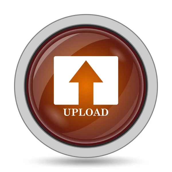 Upload Knoop Van Website Van Het Pictogram Oranje Witte Achtergrond — Stockfoto