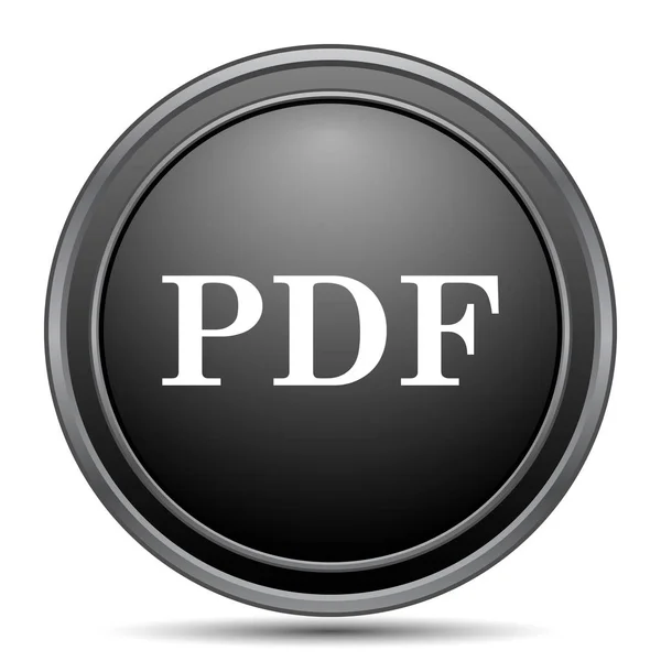 Ícone Pdf Botão Site Preto Fundo Branco — Fotografia de Stock