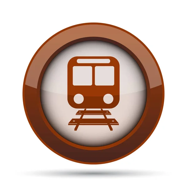 Het Pictogram Van Trein Internet Knop Witte Achtergrond — Stockfoto