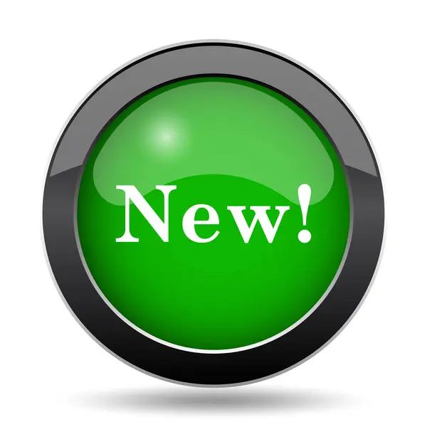 Новый Значок Зеленая Кнопка Веб Сайта Белом Фоне — стоковое фото
