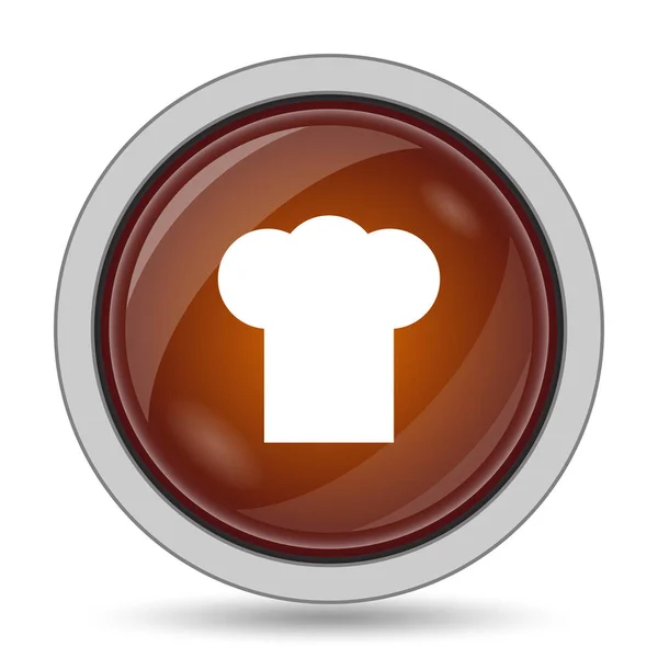 Icono Del Chef Botón Del Sitio Web Naranja Sobre Fondo —  Fotos de Stock