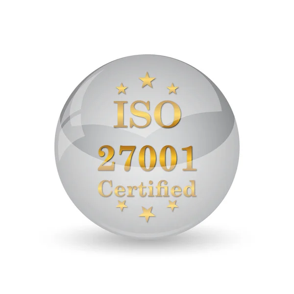 Иконка Iso 27001 Кнопка Интернет Белом Фоне — стоковое фото