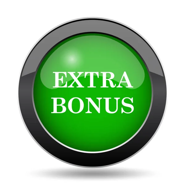 Extra Bonus Icon Green Website Button White Background — Stock Photo, Image