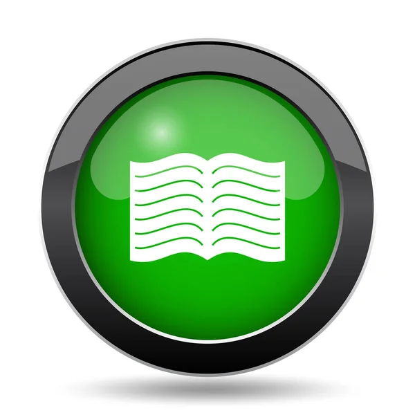 Иконка Книги Зеленый Сайт Кнопку Белом Фоне — стоковое фото