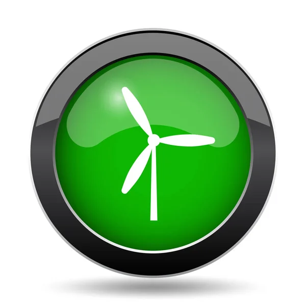 Windrad Symbol Grüner Website Knopf Auf Weißem Hintergrund — Stockfoto